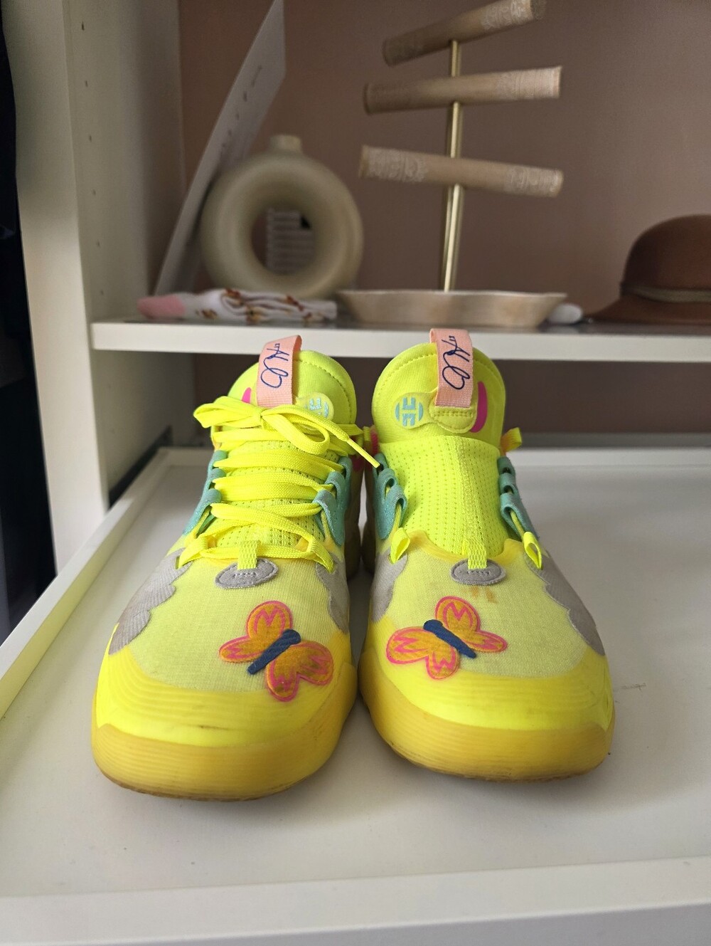 adidas Neon Yellow Butterfly Athletic Sneakers